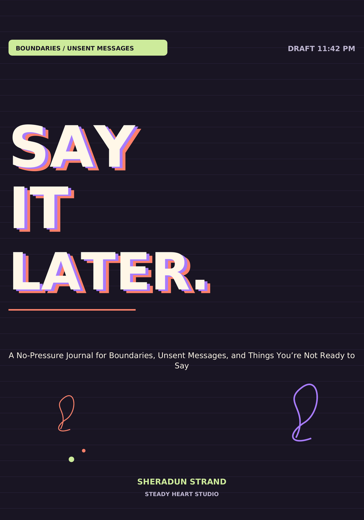 Cover of Say It Later. by Sheradun Strand