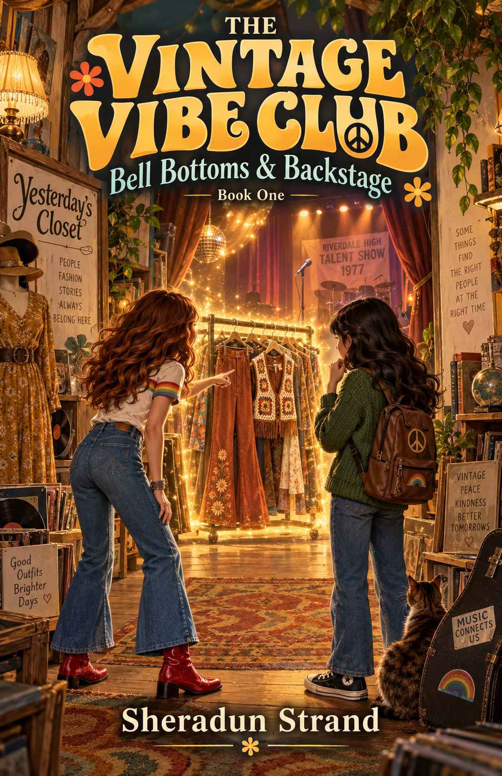 Cover of The Vintage Vibe Club - Bell Bottoms & Backstage by Sheradun Strand